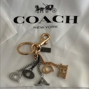 Retired Coach Perforated Metal Bag Charm Key Fob